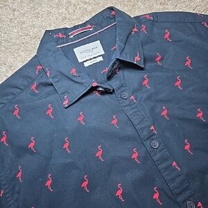 Cactus Man Ricky Singh Button Diwn Cotton Shirt XL Slim Fit Flamingos!